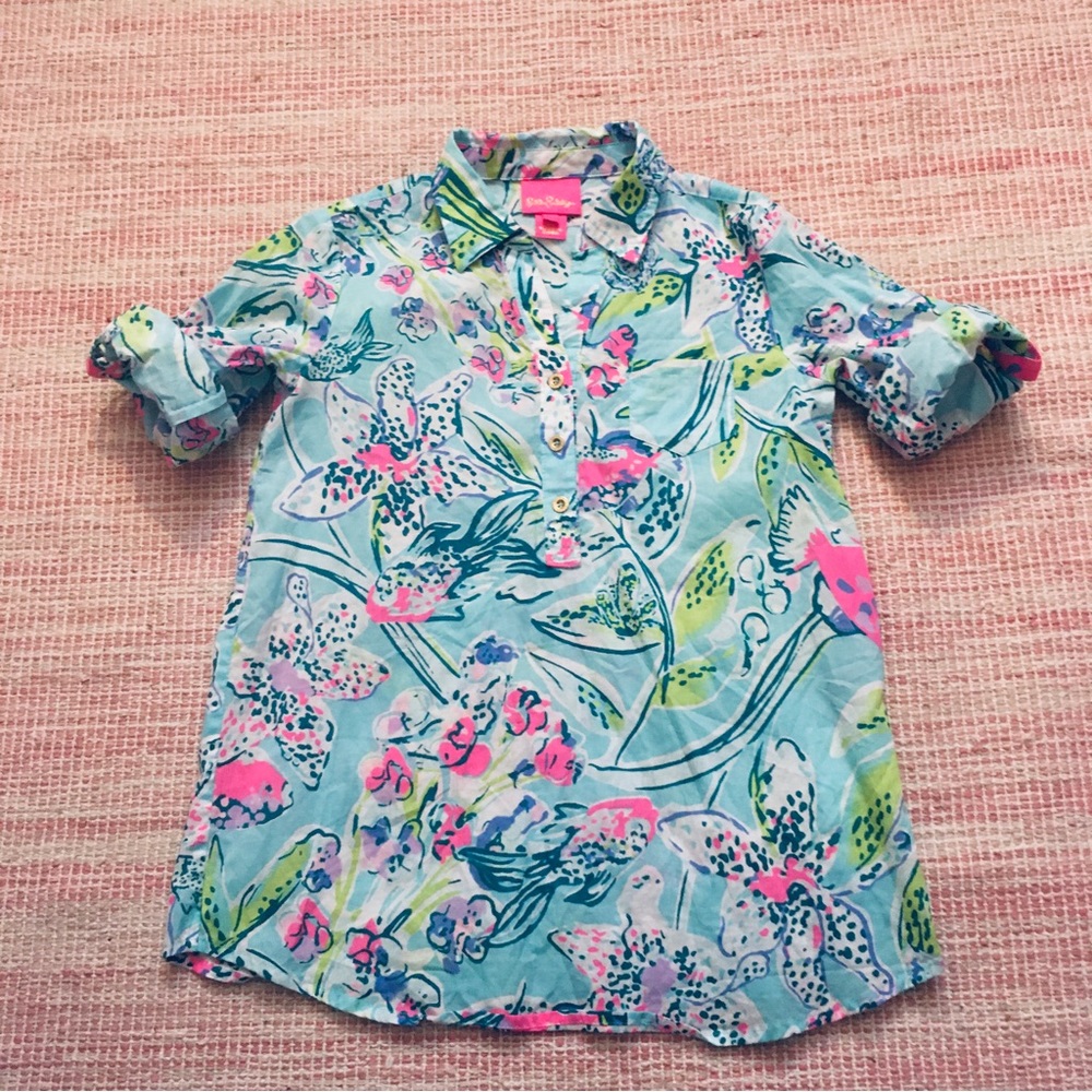 Lilly Pulitzer Girls Natalie Voile Tunic  swim Coverup